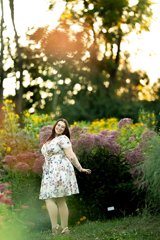 Sunset portrait photography in the gardens at John Rudy Park. John Rudy Park portraits